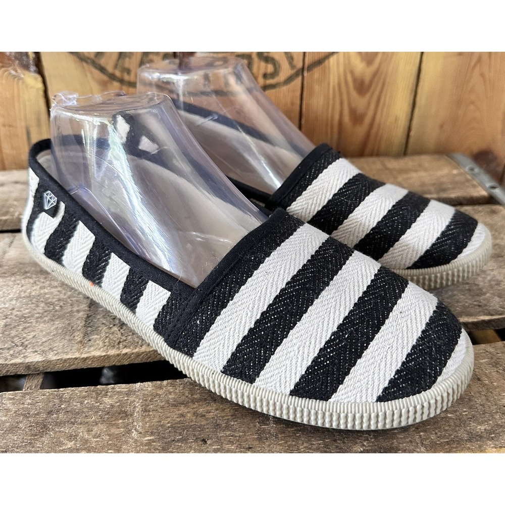 Rock Candy Espadrille Shoes Flats Black White Capsule Women's Sz 8.5